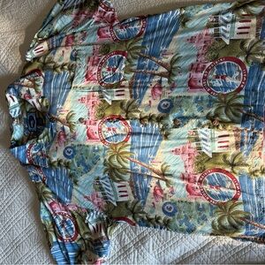 Colorful Tropical Print Men's Casual Button Down Shirt